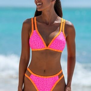 Vibrant Pink and Orange Leopard